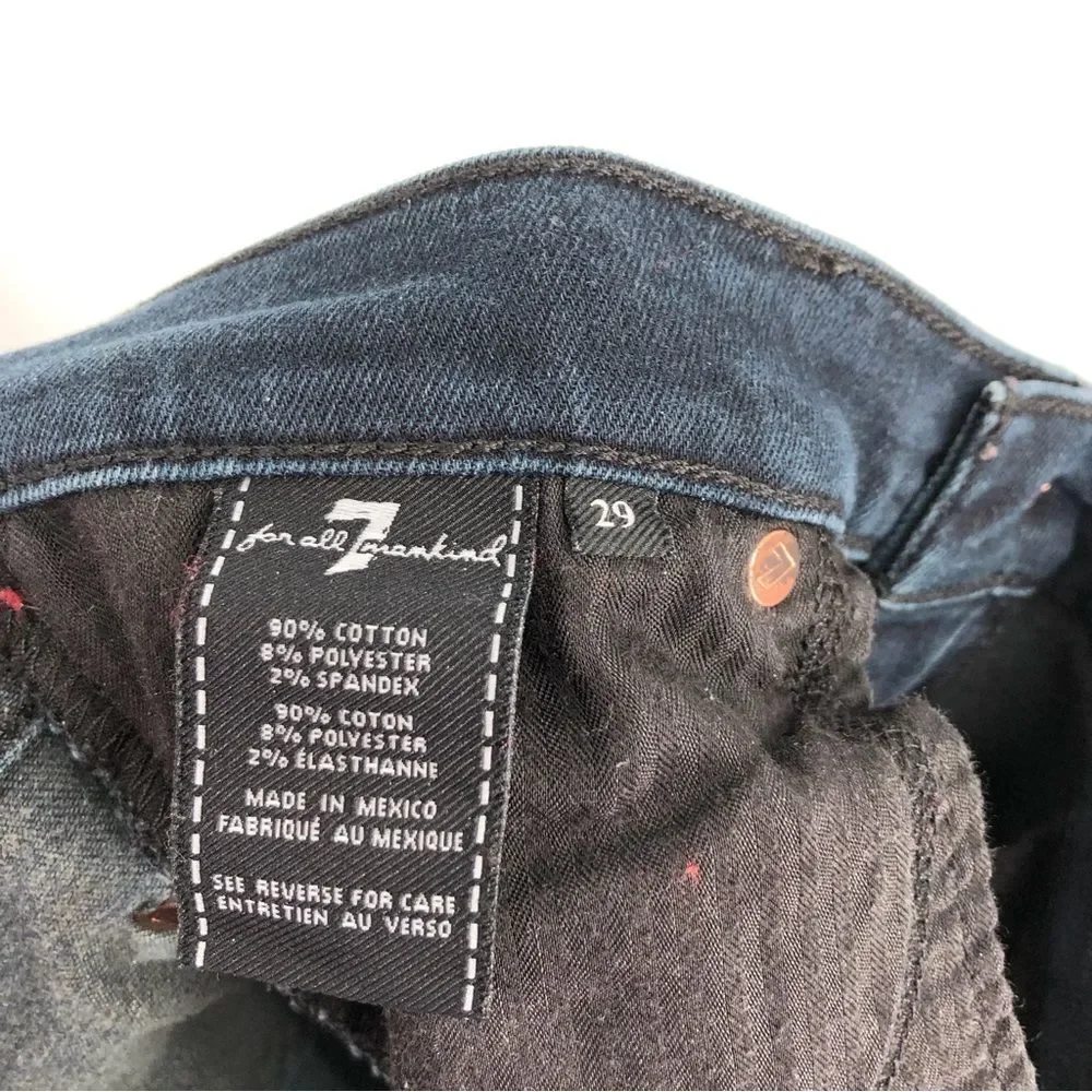 7FAM Womens Gwenevere Skinny Jeans Dark Wash Size 29‎